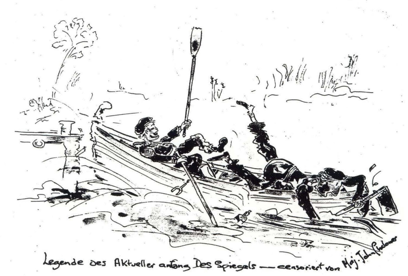 Chaloner Zeichnung von der Ruderbootsfahrt auf dem Dümmersee 